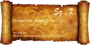 Szentes Kamilla névjegykártya